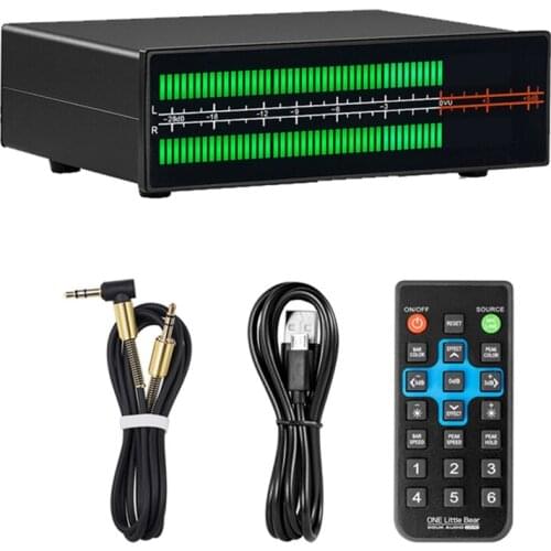 VU56-PRO Two-Color 2X56 Bit LED Stereo Music Spectrum Analyzer MIC+LINE Sound Level Meter Audio Display Analyzer