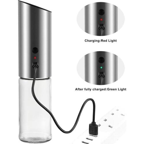 Electric Salt and Pepper Grinder USB Rechargeable Pepper Mill Adjustable Coarseness Automatic Spice Milling Machine Kitchen Tool