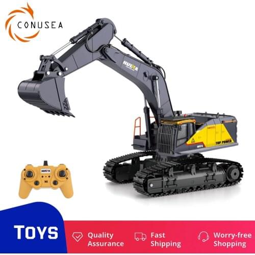 1/14 Huina 592 RC Truck Excavator Caterpillar Remote Control Vehicle Tractor Engineering Car Model Rechargeable Toys for Boys