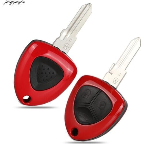 Jingyuqin 5pcs Remote Smart Car Key Case Shell For Ferrari 458 F430 612 1/3 Button Uncut Blank Blade Key Cover Fob Replacement