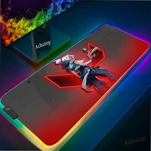 Valorant Gamer Mouse pad RGB Laptop Mouse Pad XXL Mouse Pad Rubber Desktop Pad LED Gloway PC Gaming Accessories with Backlight