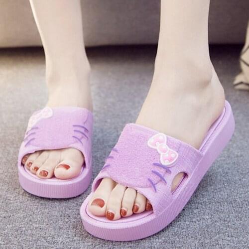 Summer Bathroom Women Slippers Non Slip Soft Outdoor Womens Sandals Bright Colour Lovely Rabbit Applique Femal Shoes ghu8