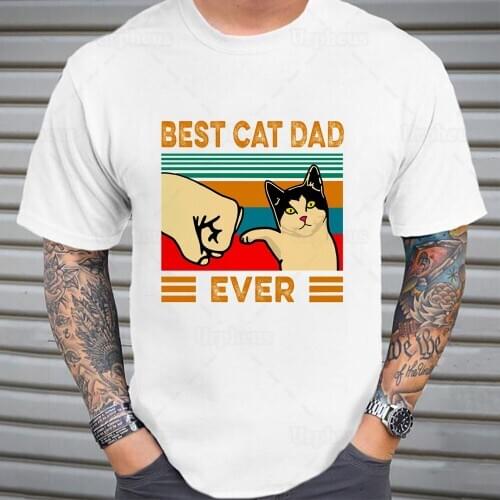Best Cat Dad Ever T Shirt Funny Kitten Papa Shirt Pet Lovers Gift