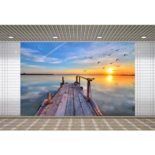 LyavshiWooden Bridge Sunset Cloud Nature Portrait Photography Backgrounds Customized Photographic Backdrops For Photo Studio