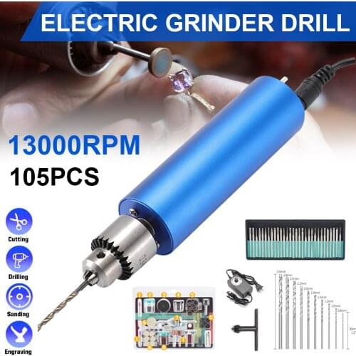 Electric Mini Hand Drill With Power 0.3-4mm Chuck 4000-13000RPM Rotary Tool Kit For Wood DIY Craft Jewelry Walnut Drills
