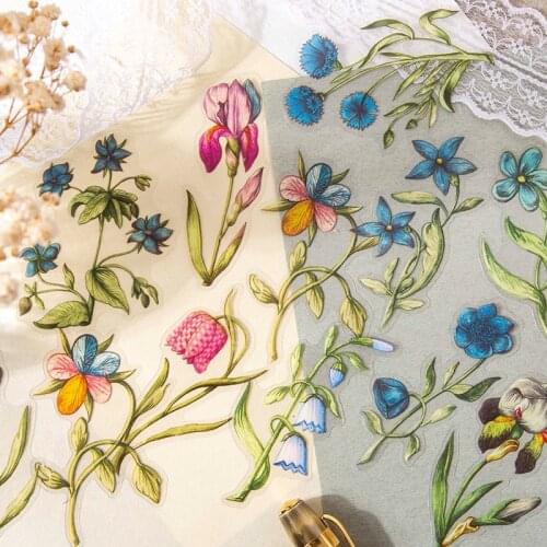 30 Pcs Vintage Flower Stickers Diy Fashion Scrapbook Decorative Flora Plants Set Stickers For Laptop Scrapbooking Planner Album