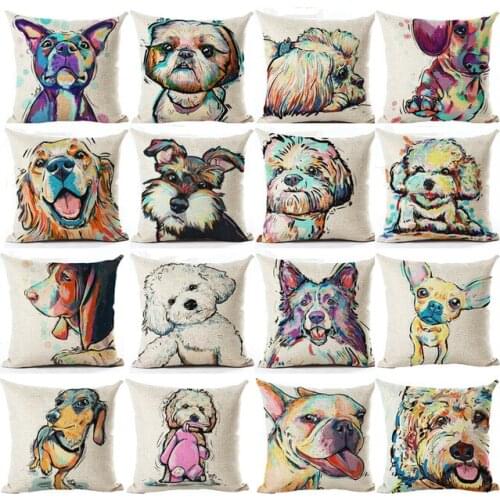Dog pillow cover for kids decorative cushion covers for sofa, pillow car chair home decoration pillow cover dog