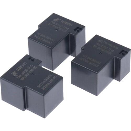 2021 new 1Pc Power Relay 5V 12V 24V 30A 5 PIN T90 Relay