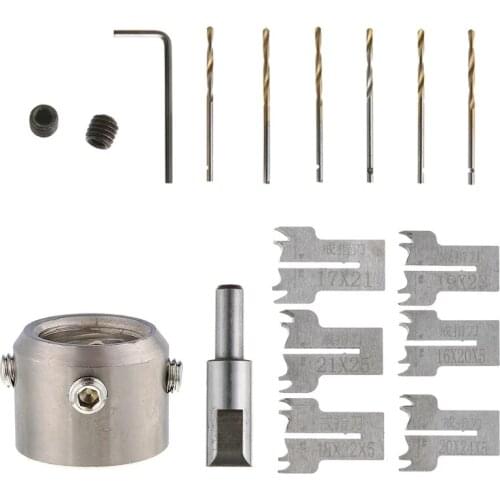 New Durable 14Pcs Multifunction Bracelet Ring Drill Beads Drill Bit Wood Milling Router Set Woodworking Machinery Parts