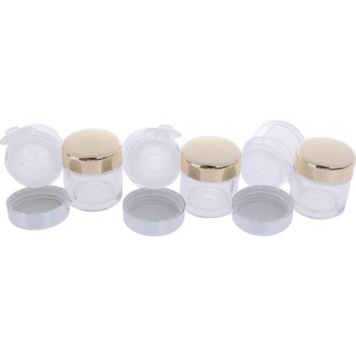 New Plastic Empty Loose Powder Pot With Sieve Cosmetic Makeup Jar Container Handheld Portable Sifter with Black Cap 5ml