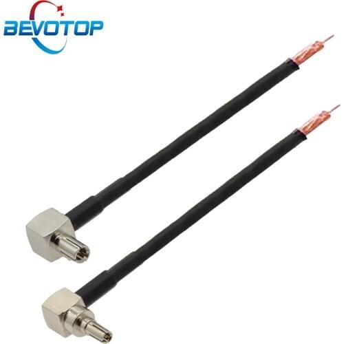 Single End CRC9 / TS9 Male Right Angle Plug to PCB Solder Pigtail RG174 Open End TS9 CRC9 Cable 15CM 30CM 50CM 1M