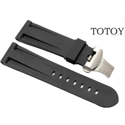 Suitable For PAM111 441 Rubber Strap Silicone Waterproof Men Strap Rubber Strap, 24MM * 22MM Strap, Butterfly Buckle