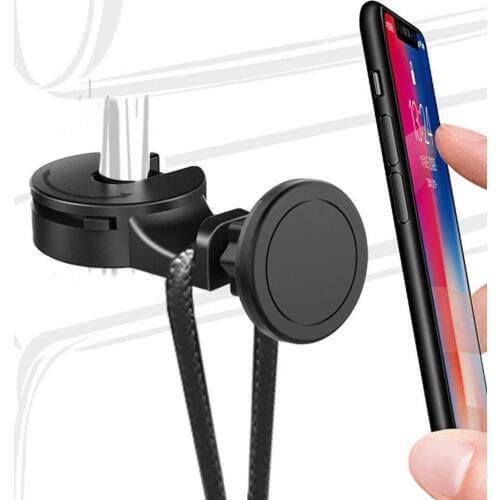 Luxury Magnetic Car Phone Holder Hook Back Seat Headrest Universal For iPhone iPad Magnet Stand Holder Soporte Mount