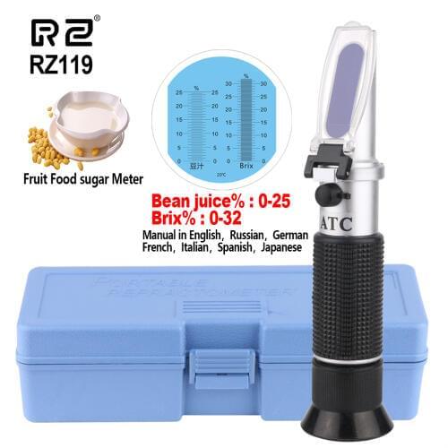 RZ Refractometer Sugar Brix 0-30% Auto Handheld Portable Refractometro Tester Fruit Food Sugar Meter Digital Refractometer