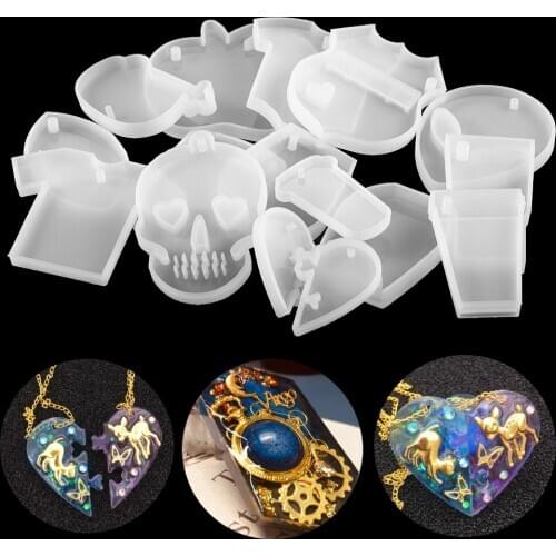 1pcs Resin Pendant Silicone Molds Heart Clothes Drink Car Game Pendant Casting Silicone Mould DIY Crafts Jewelry Making Tools
