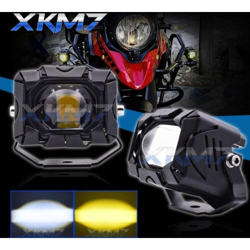 Motorcycle Fog Lights LED Spotlight Headlight 100W 12V 24V 48V Motorbike Scooters ATV Racer Driving Lamp External Dual Color Kit
