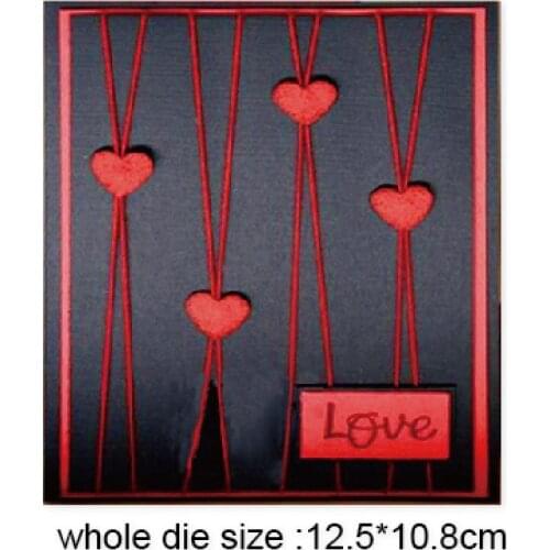 Heart Linked frame Metal Cutting Die Stencils for DIY Scrapbooking Album Decorative Embossing Hand-on Paper Craft Cards