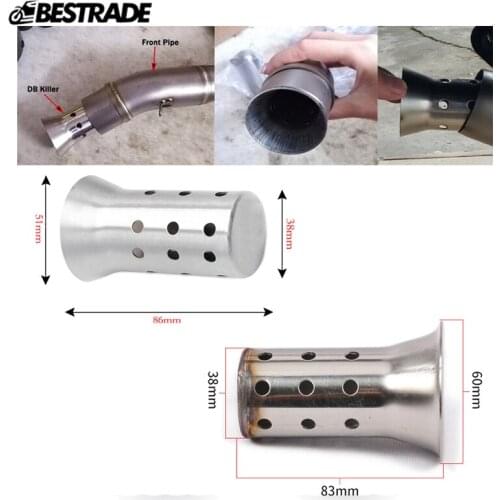 51mm/60mm Removable DB Killer Universal Motorcycle Muffler DB Killer Exhaust Pipe Adjustable Silencer Baffle Slip On