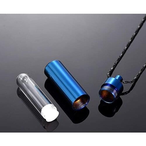 Urn Necklace Cremation Jewelry for Ashes Pendant Stainless Steel Cylinder with Glass Vial Ashes Keepsake Memorial Jewelry