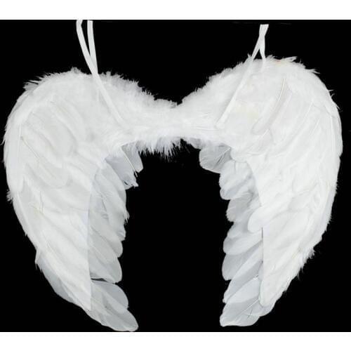 Adults children White Feather Angel Fairy Wings Christmas Halloween Fancy Dress Costume Wing Hen Night Party Accessory 3 sizes