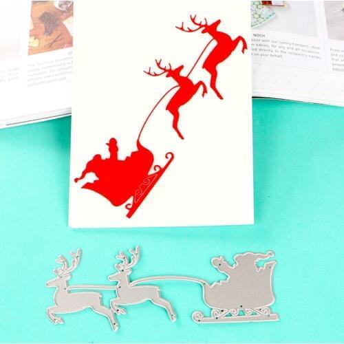 090163 1pc Christmas sleigh Stencils metal cutting dies for DIY papercraft project embossing Scrapbooking Scrapbook Paper Album