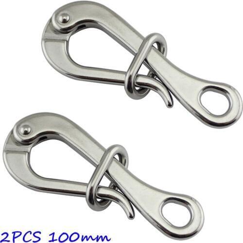 100mm Pelican Hook & Eye with Quick Release Link marine Stainless Steel pelican hooks for marine boat yacht accessories 2Pcs
