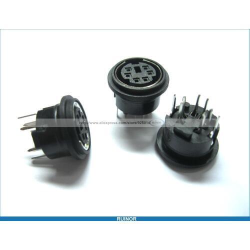 20 Pcs Mini 6 Pin Circular PCB Mount DIN Connector