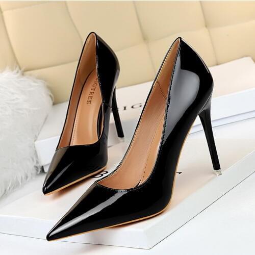 2020 Women 10.5cm High Heels Wedding Pumps Lady Pointed Toe Nude Brown Classic Valentine Heels Scarpins Office Stripper Shoes