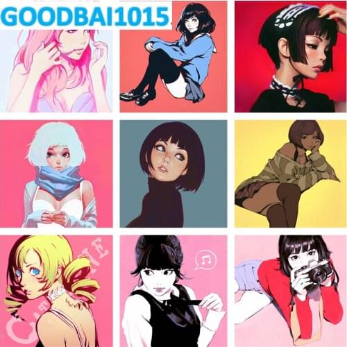 Diy 5D Diamond Painting Cute Girl Diamond Mosaic Embroidery Home Decor Cross Stitch Kits Russian Ilya Kuvshinov Illustration