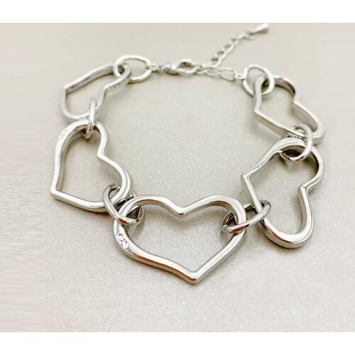 Five Peach Heart Bracelets For Women Trend Creative Fashion Jewelry Accessories Valentines Day Gifts Bijoux