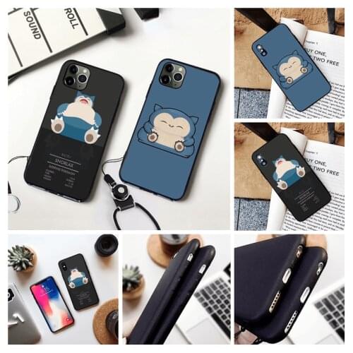 Pokemon Snorlax anime phone case for iPhone 11 Pro Max 6 6s 7 8 plus XR X XS MAX SE shockproof Scrub shell cover Accessories