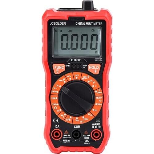 DIgital Multimeter Auto Ranging TRMS 6000 Counts Volt Meter AC/DC Voltage Current Ohm Capacitance Frequency Diode Transistor