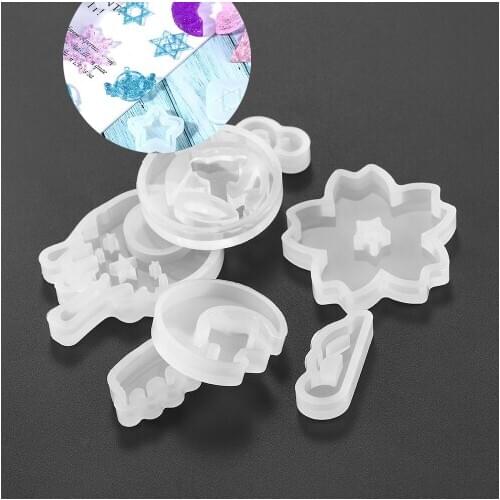1Pcs Star Moon Snowflakes Resin Epoxy Molds Casting Silicone UV Resin Molds For DIY Jewelry Making Findings Supplies Accessories