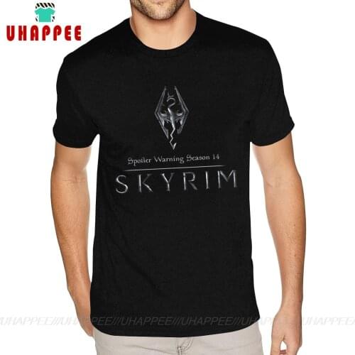 Sport Skyrim Dragon Symbol Tee Mens 3XL Short Sleeves 100 Cotton Black Crew T Shirts