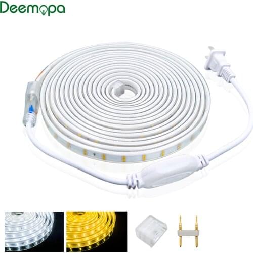 SMD 2835 AC220V LED Strip Flexible Light 120leds/m Waterproof Led Tape LED Light With Power Plug 1M/2M/3M/5M/6M/8M/10M/15M/20M