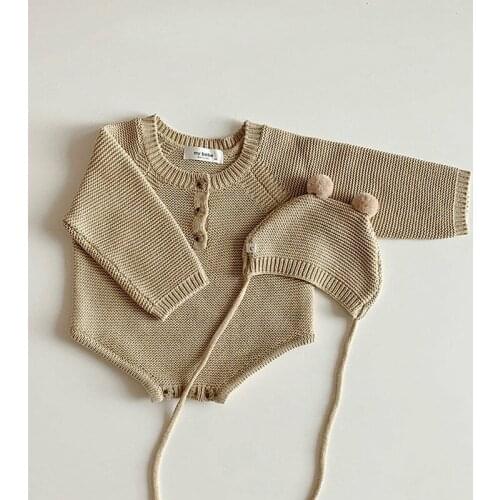 Newborn Baby Girls Clothes Set Soft Cotton Solid Infant Long Sleeve Jumpsuit New Fashion Toddler Girls Clothing Kids Set