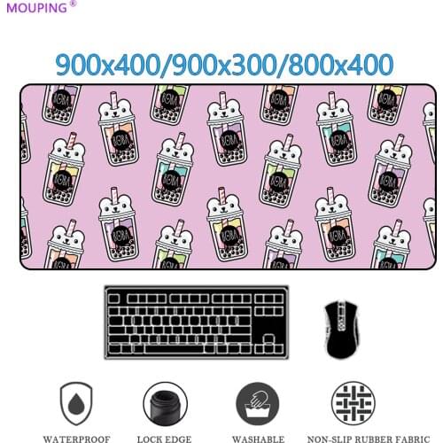 Milk Tea Taro Mouse Pad Gamer Pink Cute Black Mousepad Gaming Keyboard Mat Gaming Keyboard Carpet BOBABEAR Deskmat DropShipping