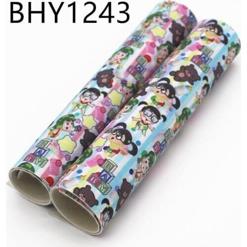 A4 sheet 20*33cm cartoon animal printed leather sheet vinyl for bow and bag BHY1243