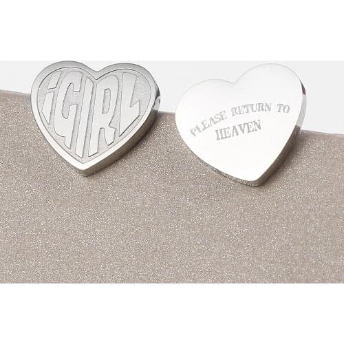 Fashion heart shape IGIRL stud earrings stainless steel women girl earrings accessories gifts for friends cool jewelry