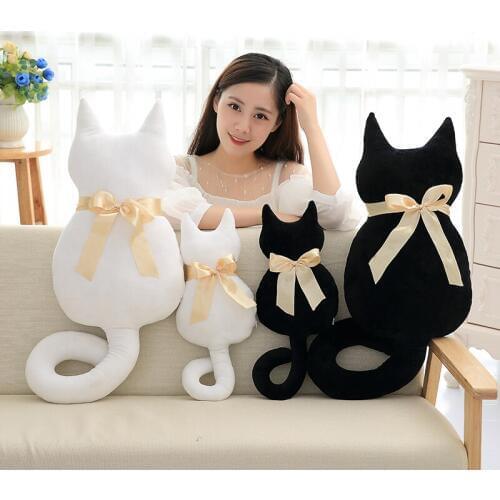 45-100cm White Black Cat Plush Stuffed Toy Doll High Quality Soft Girlfriend Gift Fast Delivery Cushion Pillow Cat Shadow