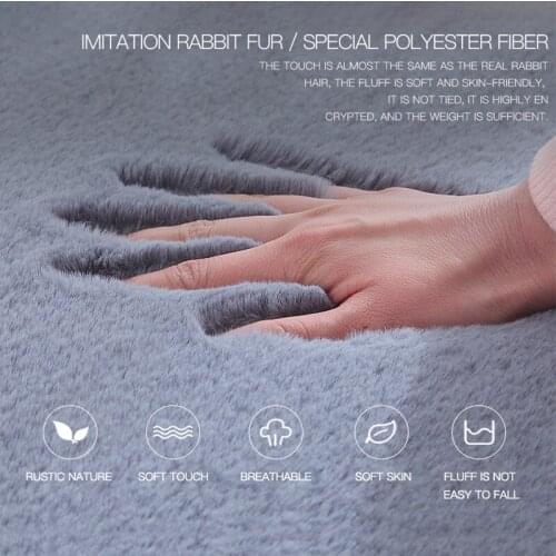 Soft fluffy faux fur rug Microfiber imitation rabbit hair center living room/bedroom carpet 8 Colors White Gray Brown Purple