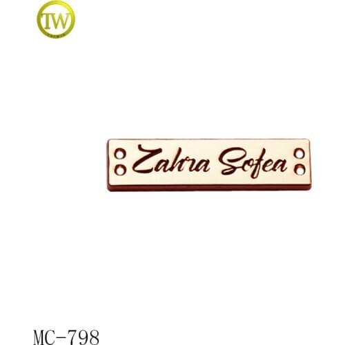 Custom letter metal label jeans engraved logo metal tag