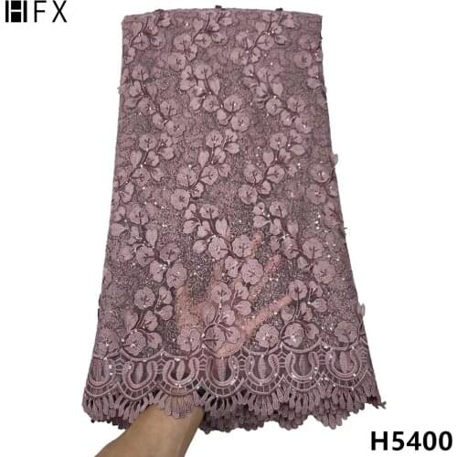 HFX Latest French Lace Fabric Sequins Tulle Lace African Lace Fabric 2021 Net Lace Nigerian Lace Fabric For Party Dress