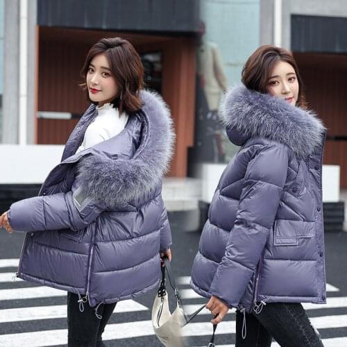 New 2021 Winter Parkas Women Large Fur Collar Hooded Jacket Thickness Cotton Padded Overcoat -30 degree Snow Outwear