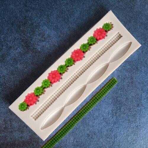 New Products Lace Cake Fringed Sugar Silicone Cake Chocolate Decoration Tool Liquid Silicone Mold A1440
