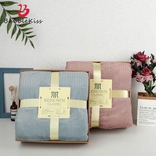 Bubble Kiss Nordic Throw Blanket Solid Color Flannel Soft Sofa Bed Home Nap Air Conditioning Blanket Travel Portable Blanket