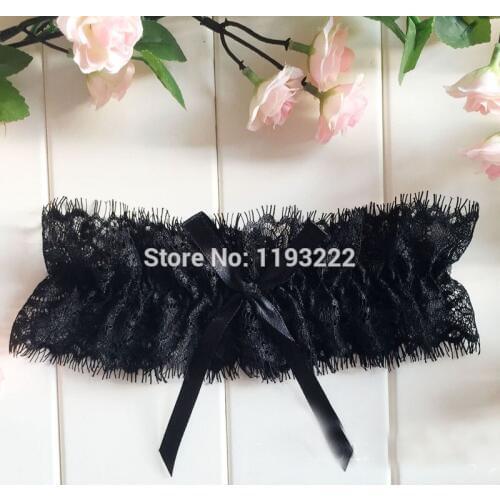 Wholesale Women Lingerie Cosplay Party Wedding Bridal Maid Eyelash Lace Princess Draped Bow Thigh Leg Cover Ring Garter Belt