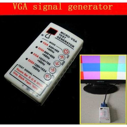 Portable VGA Signal Generator SVGA/XGA 60HZ For LCD CRT Display Monitor Tester USB Cable VGA SVGA XGA