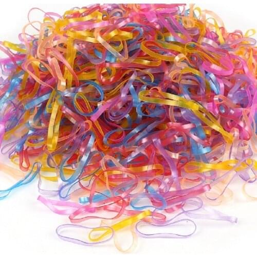 Small 500pcs/pack Grils Ponytail Holder Elastic Hair Band Hair Holder Rubber Hairband Hair Accessories For Women Rope Tie Gum
