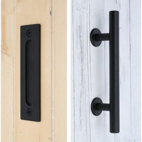 Carbon Steel Sliding Barn Door Pull Handle Wood Door Handle Black Door Handles For Interior Doors Handle